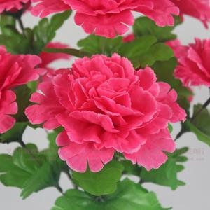 Venta al por mayor barato ramo de flores de clavel artificial 9 cabezas de seda funeraria flor decorativa - Product Image 2