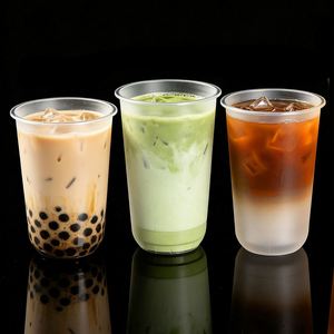 BPA FREE Disposable Custom Logo 380ml 500ml 700ml U Shape Frosted clear pp <b>Plastic</b> <b>Cups</b> Food Grade for Wedding Party - Product Image 2