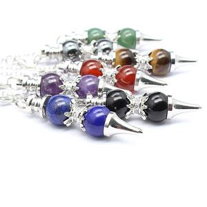 <span class=keywords><strong>Pendules</strong></span> en cristal améthyste guérison Quartz pendule pendentifs spirituels accessoires d'équilibrage d'énergie outils de <span class=keywords><strong>radiesthésie</strong></span> de Divination - Product Image 4