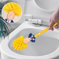 Brosse de toilette au design amusant avec rotation à 360° °   Outil de nettoyage de salle de bain innovant, base à drainage rapide et poils jaunes