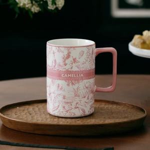 M Retro Cerâmica Casal Caneca Arte Agregado Familiar Água Grande Capacidade Premium Breakfast Cup Lembrança - Product Image 5