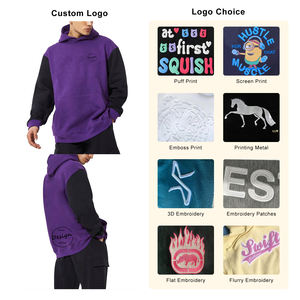 Sfuso Casual due colori nero viola Plain felpe da uomo a manica <span class=keywords><strong>lunga</strong></span> <span class=keywords><strong>felpa</strong></span> <span class=keywords><strong>con</strong></span> <span class=keywords><strong>cappuccio</strong></span> e tasche <span class=keywords><strong>con</strong></span> coulisse da uomo - Product Image 3