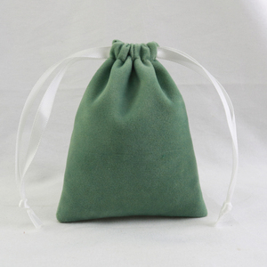Custom Velvet Dust Bags Packaging with Printed logo Luxurious Drawstring Suede Velvet Pouch Jewelry with <b>Ribbon</b> for Ring Storage - Product Image 5