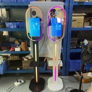 Oval Dslr fotoğraf kabini bilgisayar sistemi ile parti etkinlikleri için 15.6 inç Dslr kamera Selfie fotoğraf kabini makinesi - Product Image 5