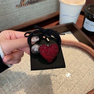 Luxury Shining Rhinestone Love Heart-Shaped Pearl Double Elastic Metal Hair Band for Women <b>Wedding</b> <b>Accessories</b> - Product Image 4