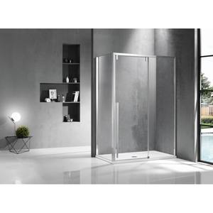 Kamalu KSA5000 Box Doccia Scorrevole 70x140 con Pannello Laterale Fisso Pieghevole Frontale, Vetro 8mm, Design Moderno Senza Telaio per Bagno - Product Image 6