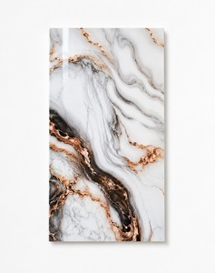 Carreaux de sol en porcelaine effet marbre <span class=keywords><strong>blanc</strong></span> mat 120x60 pour salon, avec veines dorées et gris foncé fluides - Product Image 4