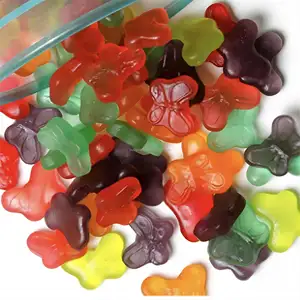 Manufacturers sell high quality butterfly shape gummy candy sweet mixed fruit flavors wholesale in bulk