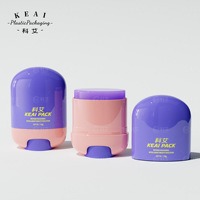 Contenant de déodorant solide rotatif en plastique de 15g avec logo personnalisé, vide et rechargeable, pour emballage de baume solide