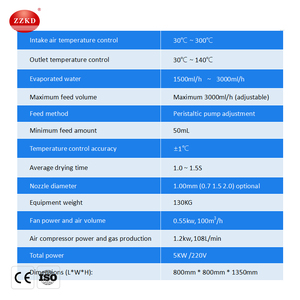 Sécheur par pulvérisation de laboratoire 3L à haute efficacité avec buse centrifuge pour poudre séchée par pulvérisation - Product Image 4