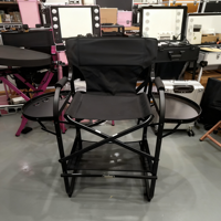 Chaise de coiffure multifonctionnelle d'extérieur, chaise de maquillage en aluminium, chaise pliante haute pour réalisateur avec appui-tête