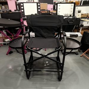 Chaise de coiffure multifonctionnelle d'extérieur, chaise de maquillage en aluminium, chaise pliante haute pour réalisateur avec appui-tête - Product Image 1
