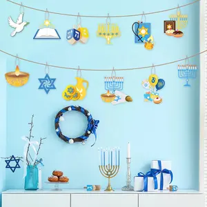 Factory Wholesale Hanukkah Holiday Party Decoration Jew Menorah Hanukkah Hanging Pendant Decoration