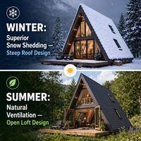 Maison préfabriquée en A, haute isolation, cabane modulaire triangulaire, résistante aux charges de neige, pour hôtel de glamping alpin