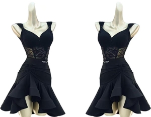 Nuevo Vestido Latino Blanco Premium con Cuello Halter para Baile de Salón, <span class=keywords><strong>Tango</strong></span> y Salsa, con Shorts para Mujer - Product Image 5