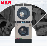 Hot Factory Sale Laundry Commercial Industrial Laundry 30kg Laundry Coin Stacked Washer and Dryers Machine Wash