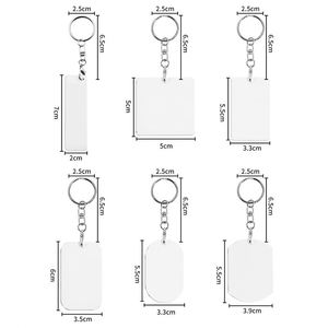 Porte-clés personnalisés en MDF, impression recto-verso, formes rectangulaires, rondes, en forme de cœur, carrées, pour sublimation - Product Image 5