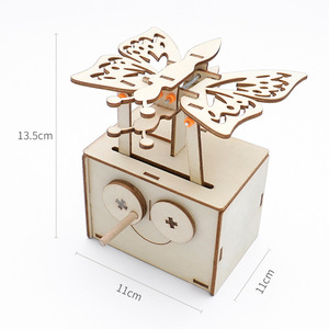 Rompecabezas <span class=keywords><strong>de</strong></span> Mariposa <span class=keywords><strong>de</strong></span> <span class=keywords><strong>Madera</strong></span> con Manivela, Rompecabezas 3D STEM, Juguete Educativo <span class=keywords><strong>de</strong></span> Ensamblaje Mecánico para Niños <span class=keywords><strong>de</strong></span> 2 a 4 Años - Product Image 2