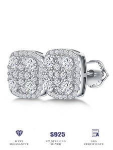 Anting-anting wanita berbahan perak sterling S925 lapis rhodium, desain fashion, mewah, dengan moissanite VVS dan berlian lab grown. - Product Image 4