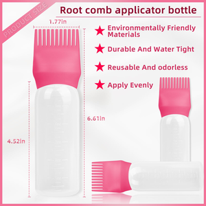 Wholesale Professional Custom Salon <b>Empty</b> clear pp Plastic 180ml Squeeze Applicator <b>Bottles</b> for Hair Oil Hair Dye <b>Bottle</b> - Product Image 2