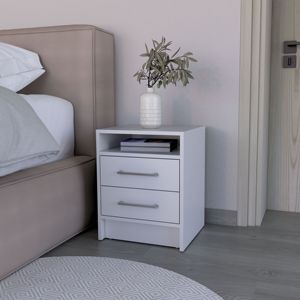 DB Modern Minimalist White Solid Wood Nightstand <b>Bedroom</b> <b>Furniture</b> for Home Use for Apartment - Product Image 1