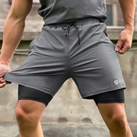 Shorts de sport d'été deux pièces Penpace pour hommes, idéaux pour la course, le cyclisme, l'entraînement de fitness et le basketball, avec protection anti-transparence