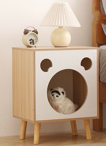 Table-cave intégrée pour chat, armoire multi-rangement pour chat pour salon et chambre, abri de repos sécurisé et fermé pour chats de compagnie - Product Image 5