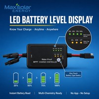 Wasserdichter MPPT Solar-Laderegler 10A 12V LED-Anzeige Auto GEL AGM LFP Lithium-Batterie-Regler für Wohnmobile, Boote, Marine Maxsolar