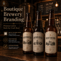 Etiquetas Personalizadas para Botellas de Cerveza Artesanal, Resistentes a Salpicaduras, para Envasado de Bebidas de Cervecería, Marca Privada, Logotipo OEM, Rollo, Cualquier Tamaño, Forma y Color