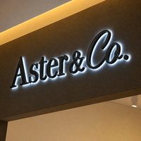Lettres de logo rétroéclairées en aluminium noir 3D personnalisées pour la décoration de la façade de la marque