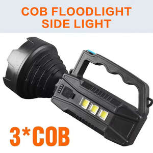 Лидер продаж, суперяркий блок питания на солнечной батарее, 4 режима, перезаряжаемый ручной Abs светодиодный фонарь, тактический фонарик, рабочий свет, поиск - Product Image 5