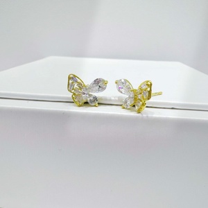high quality plata 925 sterling silver cute <b>small</b> bow <b>stud</b> <b>earring</b> summer kids cheap 18k gold plated fashion <b>earrings</b> for women - Product Image 4