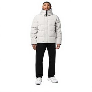 Puffer Jacket Winter Casual Thick Polyester Wadding Zipper Closure Solid Color Windproof Outerwear - Product Image 6