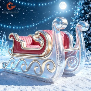 Decoración Navideña Inflable para Exteriores, Santa en Trineo Inflable Gigante Personalizado - Product Image 1