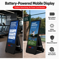 Affichage numérique extérieur Android 11, 32, 43, 55 pouces, étanche IP65, lisible en plein soleil, 1800 à 2500 nits, alimenté par batterie, publicité