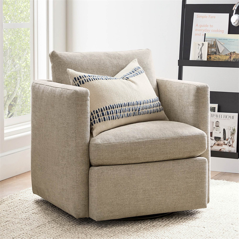 Modern Home Swing Chair Set Furniture Living Room Menlo Upholstered Swivel Armchair