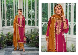 Nouvelle Collection Soie avec Broderie Designer Salwar Kameez Costumes avec Dupatta pour Mariage et Fête - Product Image 6