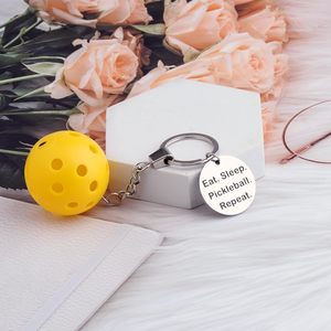 Lilangda 2024 personnalisé Pickleball porte-clés en acier inoxydable Sport porte-clés avec Mini pagaie métal cadeau ornement accessoires - Product Image 5