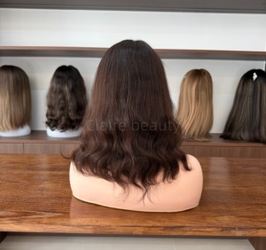 Perruques juives de haute qualité avec dessus en dentelle, ligne de cheveux naturelle, cheveux bruts non traités, cuticules alignées, dentelle suisse, perruque casher - Product Image 4