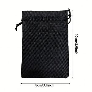 Pochettes personnalisées en toile de jute 8x10cm, petit sac cadeau avec cordon de serrage, pochette en lin pour bijoux, colliers, mariage, fournitures pour la maison - Product Image 5
