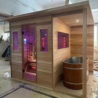 Sauna infrarouge lointain électrique moderne en bois de cèdre massif, personnalisé, à faible EMF, de luxe, pour appartement et villa
