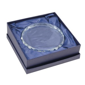 Crystal Paper Weight Oval 80Mm Diameter Office <b>Desk</b> Accessory - Product Image 2