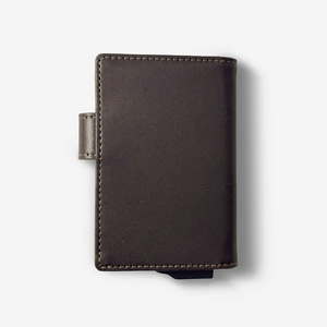 Aluminum <b>RFID</b> <b>Blocking</b> Card Holder Genuine Leather Fold Closure Geometric Embossing Minimalist Design Unisex Short <b>Wallet</b> - Product Image 6