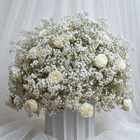 Bola de Flores Artificiales de Hortensia y Rosa de 70CM para Decoración de Bodas, Caminos de Mesa, Exhibiciones y Salas de Exposición
