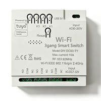 Module de commande à distance intelligent Tuya WiFi 3 canaux RF433 7-32V 85-265V pour domotique, module de motorisation de porte de garage et de rideau
