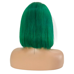 Bán Buôn Nguyên Brazil Tóc Màu Xanh Lá Cây Màu Sắc Bob Tóc Giả Glueless Tóc 13X4 Ren Phía Trước Tóc Con Người Ngắn Bob Tóc Giả Cho Phụ Nữ Da Đen - Product Image 4