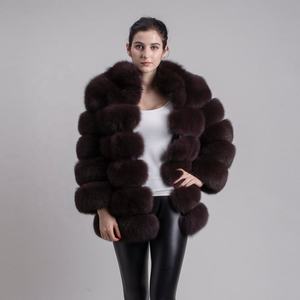 QIUCHEN- QC5073 nuovo arrivo <span class=keywords><strong>cappotto</strong></span> da donna in vera <span class=keywords><strong>pelliccia</strong></span> <span class=keywords><strong>di</strong></span> volpe <span class=keywords><strong>di</strong></span> alta qualità <span class=keywords><strong>con</strong></span> <span class=keywords><strong>maniche</strong></span> lunghe <span class=keywords><strong>con</strong></span> colletto - Product Image 4