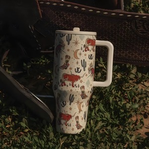 Vaso Térmico Aislado de Acero Inoxidable de 40oz para el Hogar, Taza para Coche con Asa y Popote, Libre de BPA, Antiderrames, para Uso Diario - Product Image 1