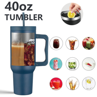 Nueva Taza de Acero Inoxidable 304 con Diseño de Dibujos Animados, 40 oz, Aislada al Vacío, Portátil, con Asa, Gran Capacidad, Libre de BPA, para Fiestas y Actividades al Aire Libre