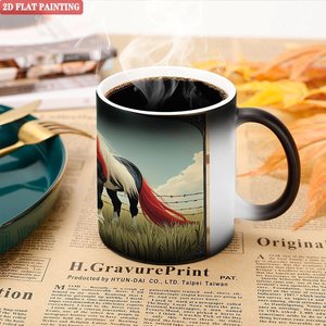 Taza de Uso Diario Negra Esmerilada de 11 oz, Taza Mágica de Cerámica Sensible al Calor que Cambia de Color - Product Image 5
